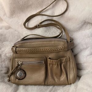 Brighton Leather Crossbody Organizer Metallic Color